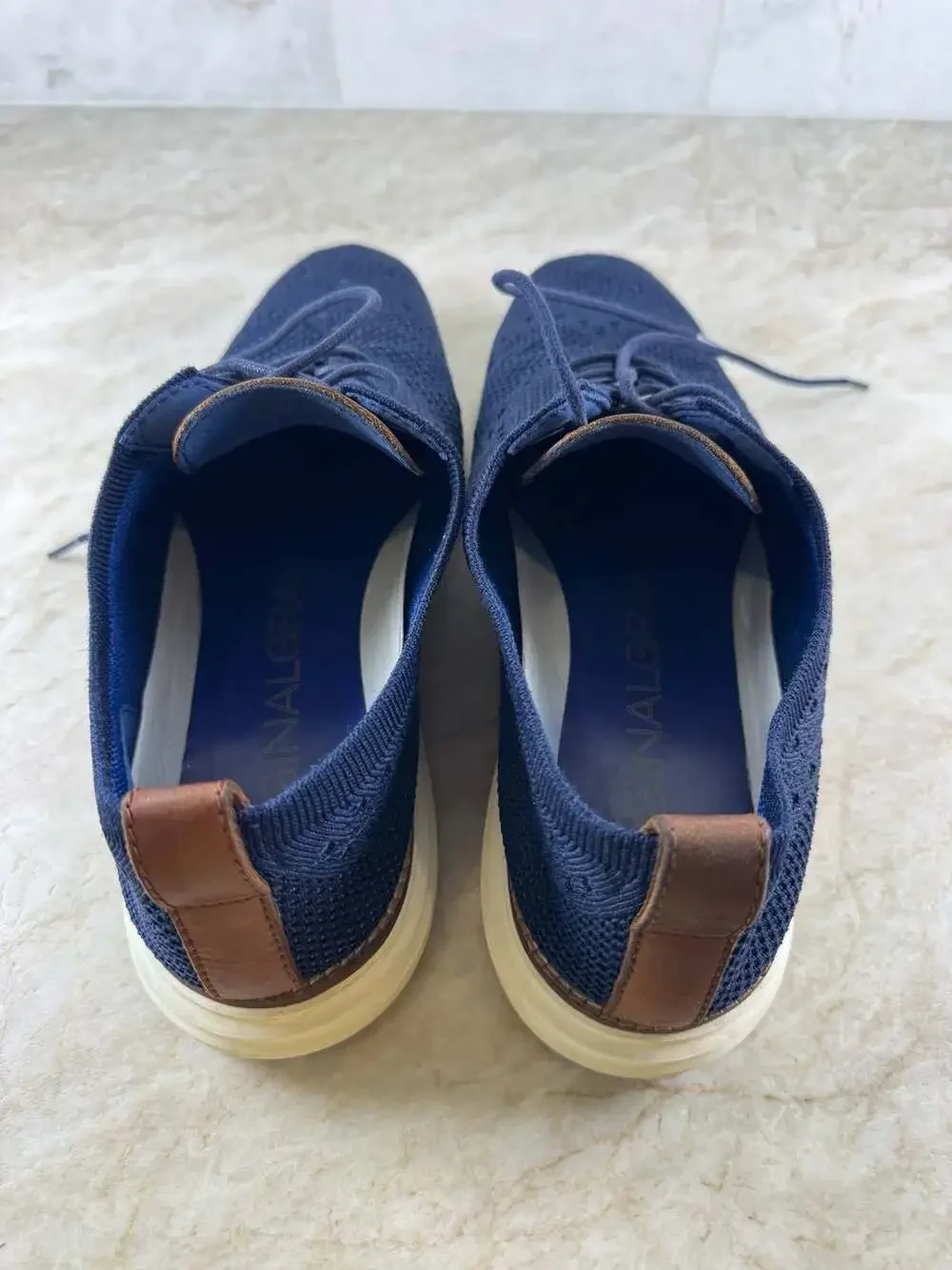 Cole Haan OriginalGrand Stitchlite Wingtip Oxford Navy Knit Shoes Men’s 10M